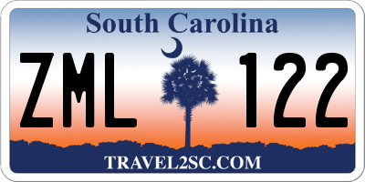 SC license plate ZML122