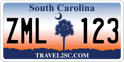 SC license plate ZML123
