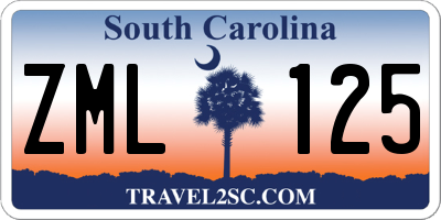 SC license plate ZML125