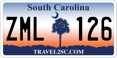 SC license plate ZML126