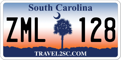 SC license plate ZML128