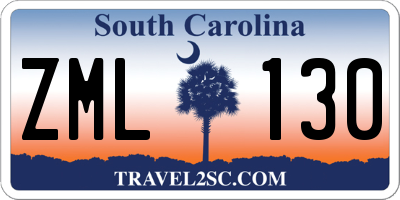 SC license plate ZML130