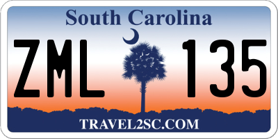 SC license plate ZML135