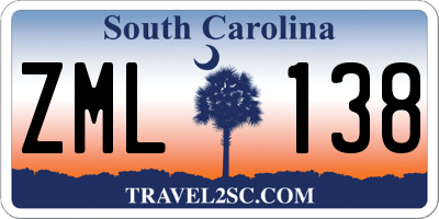 SC license plate ZML138