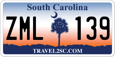 SC license plate ZML139