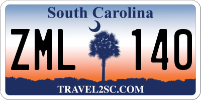 SC license plate ZML140