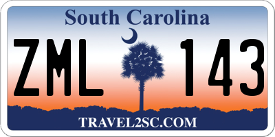 SC license plate ZML143