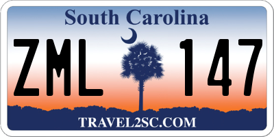 SC license plate ZML147