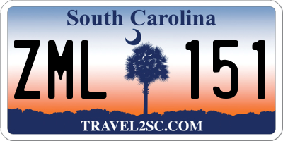 SC license plate ZML151