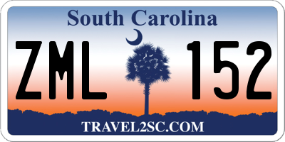 SC license plate ZML152