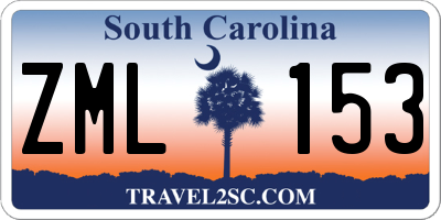 SC license plate ZML153