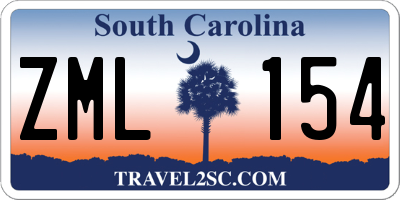 SC license plate ZML154
