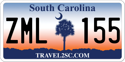 SC license plate ZML155