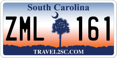 SC license plate ZML161