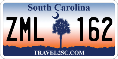 SC license plate ZML162