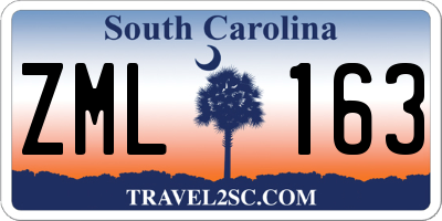 SC license plate ZML163