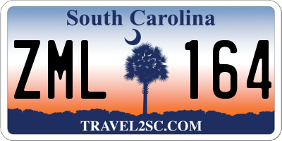 SC license plate ZML164