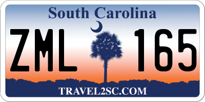 SC license plate ZML165