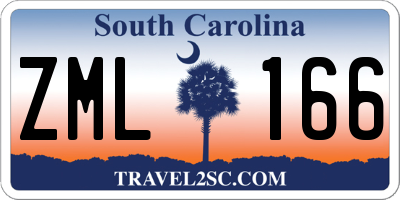 SC license plate ZML166