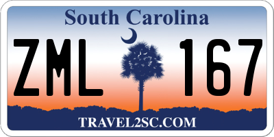 SC license plate ZML167