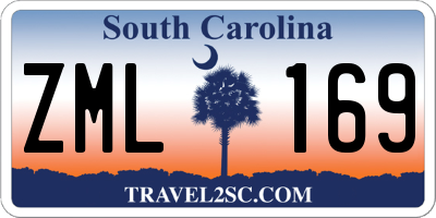 SC license plate ZML169
