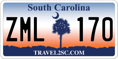 SC license plate ZML170