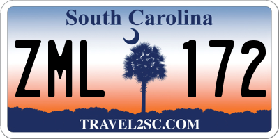 SC license plate ZML172