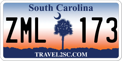 SC license plate ZML173