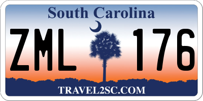 SC license plate ZML176