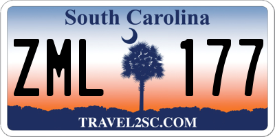 SC license plate ZML177