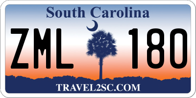 SC license plate ZML180