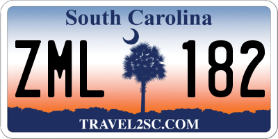 SC license plate ZML182