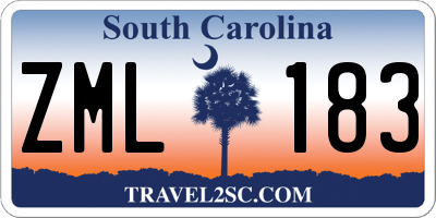 SC license plate ZML183