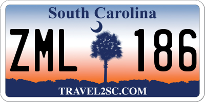 SC license plate ZML186