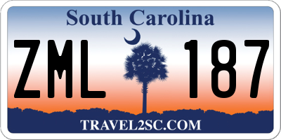 SC license plate ZML187