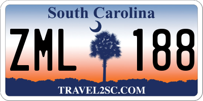 SC license plate ZML188
