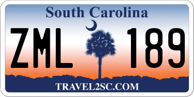 SC license plate ZML189
