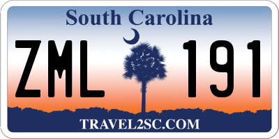 SC license plate ZML191