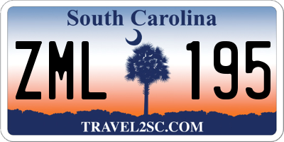 SC license plate ZML195