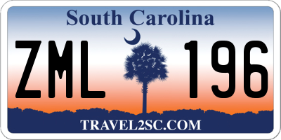 SC license plate ZML196