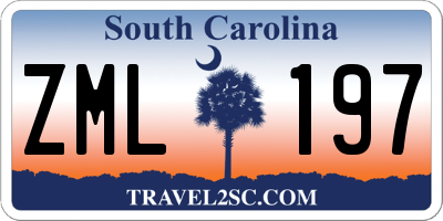 SC license plate ZML197