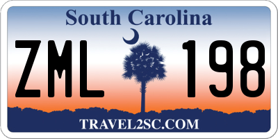 SC license plate ZML198