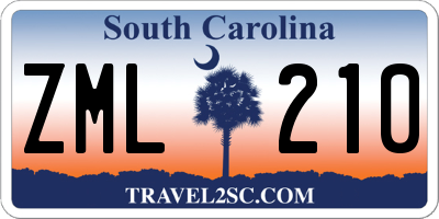 SC license plate ZML210