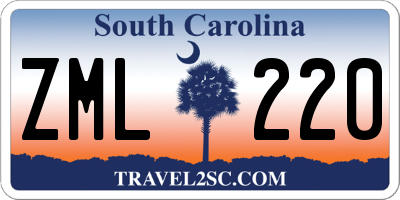 SC license plate ZML220