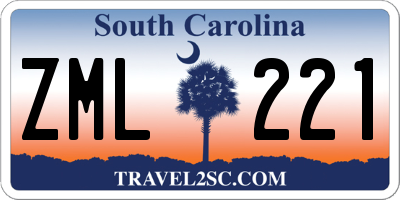 SC license plate ZML221