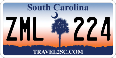 SC license plate ZML224