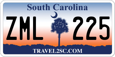 SC license plate ZML225