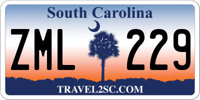 SC license plate ZML229