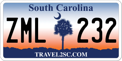 SC license plate ZML232