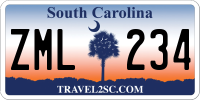 SC license plate ZML234